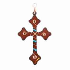 Copper Wire Cross Christmas Ornament