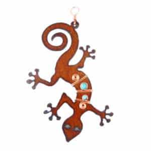 Gecko Metal Christmas Ornament