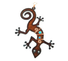 Gecko Metal Christmas Ornament-Lg