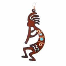 Kokopelli & Turquoise Metal Ornament