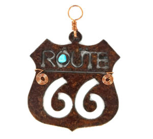 Route 66 Metal Christmas Ornament