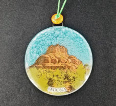 Sedona Bell Rock Hand Painted Glass Ornament
