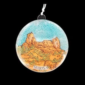 Sedona Snoopy Rock Glass Ornament