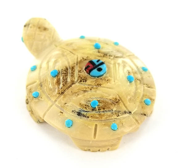 Sun Face Zuni Turtle Fetish by Laate Joe Wilcox Indian Den