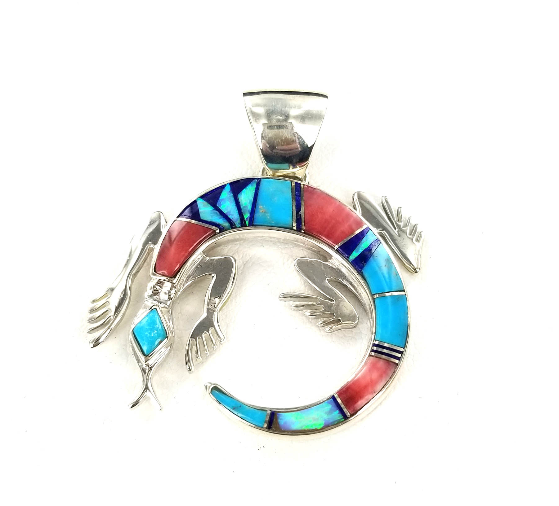 Museum Native American Detailed Gecko Turquoise Sterling Silver Bracelet Museum Native American Detailed Gecko Turquoise Sterling Silver Bracelet