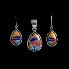 Multi-Stone Pendant-Earring Set