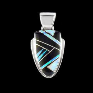 Nataanii Onyx & Opal Inlaid Pendant