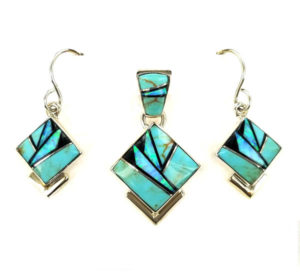 Turquoise-Opal-Pendant-Earring-Set
