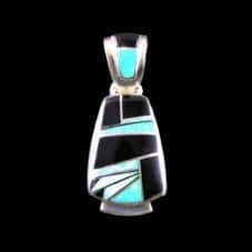 Onyx-Opal-Turquoise Inlaid Pendant
