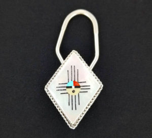 Mother of Pearl Sunface Key Ring