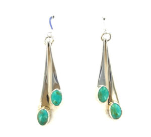 Turquoise Double Stone Long Earring