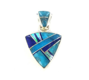 Turquoise Multi-Stone Triangle Pendant