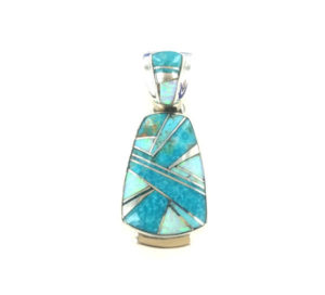 Turquoise & White Opal Inlaid Pendant