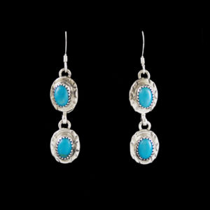 Turquoise Double Stone Drop Earring