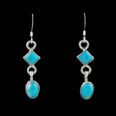Turquoise Unique Double Stone Earring