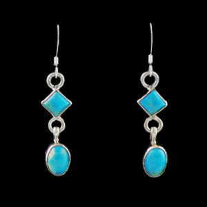 Turquoise Unique Double Stone Earring