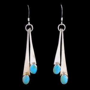 Turquoise Double Stone Long Earring