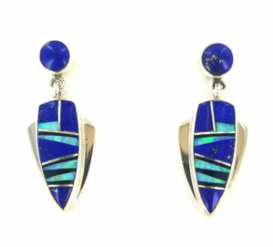 Lapis & Cultured Opal Inlay Earring