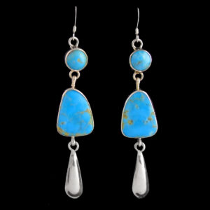 Double Turquoise Stone Dangle Earring