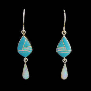 Turquoise & Cultured Opal Earring