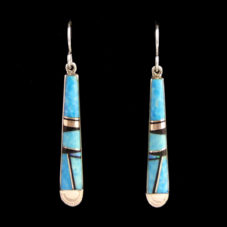 Turquoise & Onyx Inlaid Earring