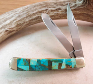 Genuine Turquoise Inlaid Knife