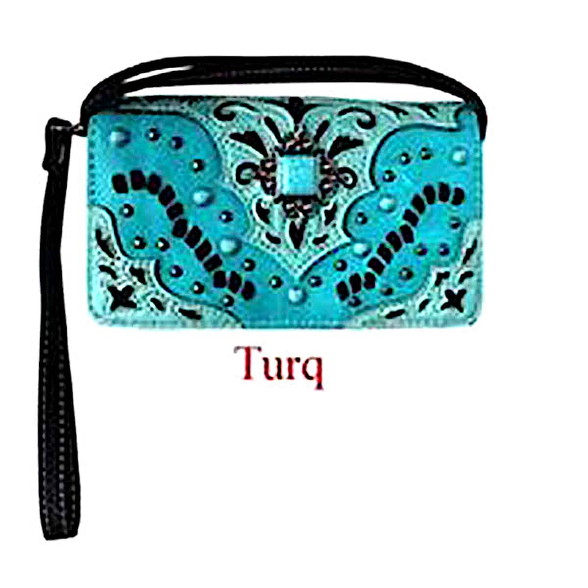 small turquoise purse