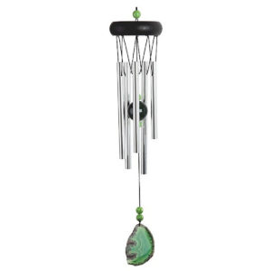Wooden Top Geode Chime-Green