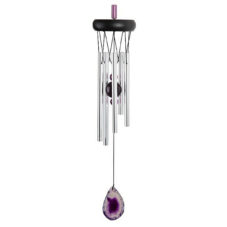 Wooden Top Geode Chime-Purple