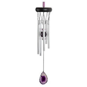 Wooden Top Geode Chime-Purple