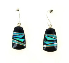 Onyx-Turquoise-Opal Inlaid Earring
