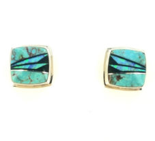 Turquoise Square Inlaid Earrings