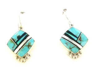 Turquoise Triangle Inlaid Earring