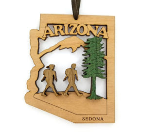 Arizona State Hiker Wood Ornament