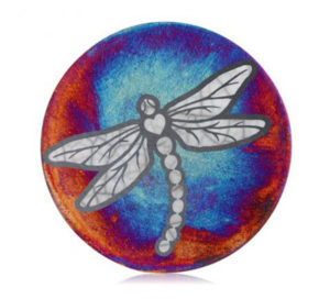 Dragonfly Raku Silhouette Coaster