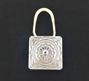 Navajo Silver Stamped Key Ring