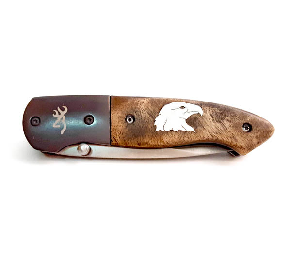 Eagle Head Inlaid Browning knife