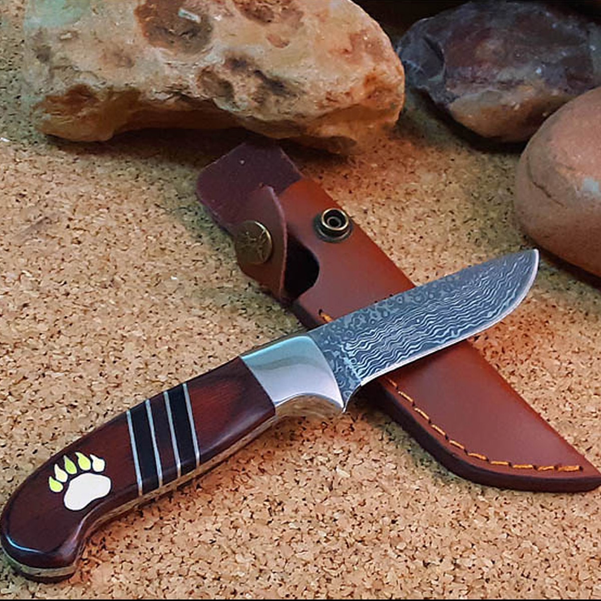 Personalized Elk Ridge Folding Wood Handle Pocket Knife