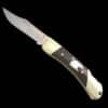 Eagle Head Inlaid Lockback Wood Knife - Image 3