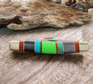 Multi Stone Inlaid Pocket Knife