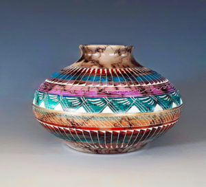 Fine Hand Crafted Navajo Horsehair Vase