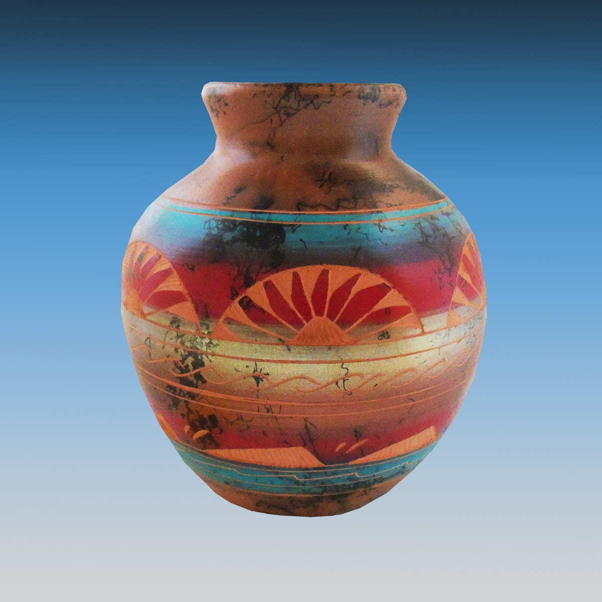 Scalloped Horsehair Vase - Horsehair CeramicsPottery Ceramics