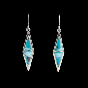 Navajo Turquoise & Opal Dangle Earrings