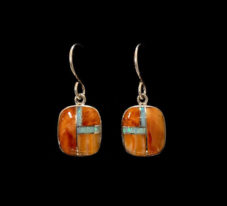 Navajo Oyster & Opal Sterling Earrings_NZE-89 image
