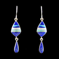 Navajo Lapis Lazuli & Cultured Opal Earrings