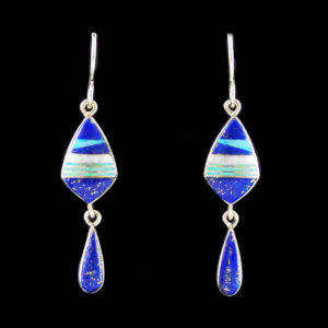 Navajo Lapis Lazuli & Cultured Opal Earrings