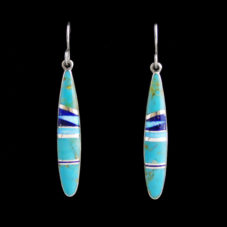 Native American Turquoise, Cultured Opal & Navajo Earrings
