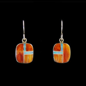 Navajo Spiny Oyster & Cultured Opal Earrings