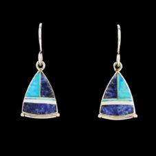 Native-American Lapis & Opal-Inlaid-Earrings NZE-99