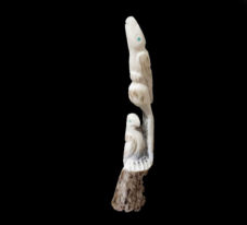 IAC-FET-197 Authentic Bone Antler Zuni Double Eagle Carving